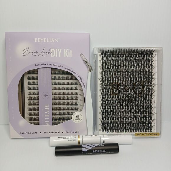 Set Of 2 Cluster Lashes Kit Includes Lash Bond, Seal, Lash Remover, 424 Clusters - Picture 1 of 7